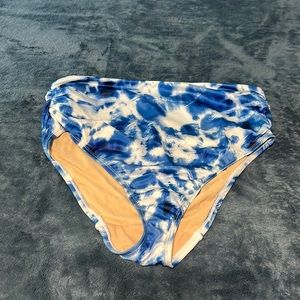 Blue and white bikini bottoms